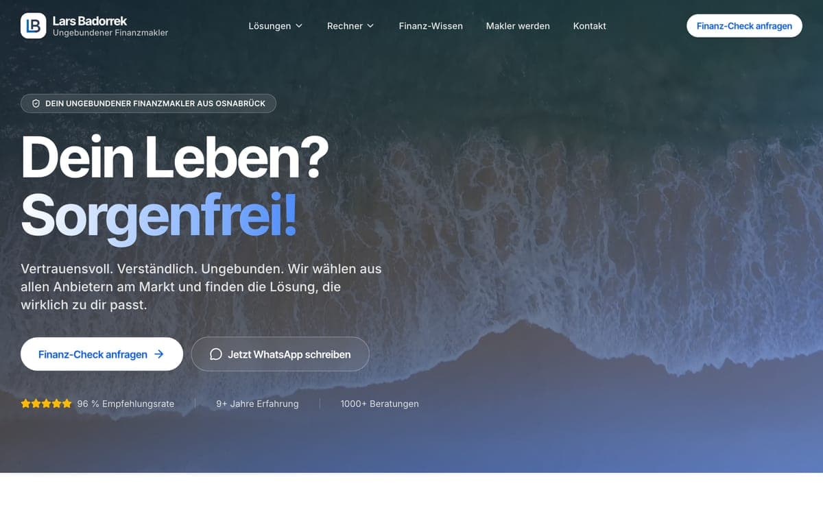 Screenshot der Website von Lars Badorrek